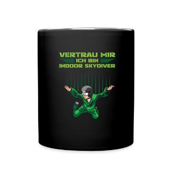 Parachutisme intérieur frais Indoor Fallschirmspringen - Mug uni - noir - Devant