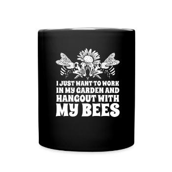 Jardinier amateur jardin abeilles de jardin - Mug uni - noir - Devant
