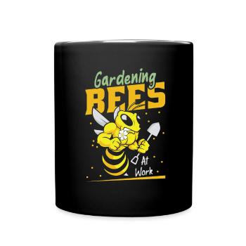 Hobby Gardener Garden Funny Garden Bees - Full Colour Mug - black - Front