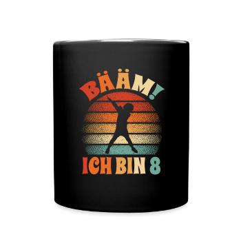 bääm ich bin 8 junge dabbing 8. Geburtstag - Tasse einfarbig - Schwarz - Vorne