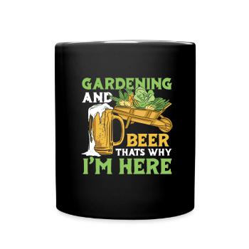 Hobby Gardener Garden Funny Garden Beer - Full Colour Mug - black - Front
