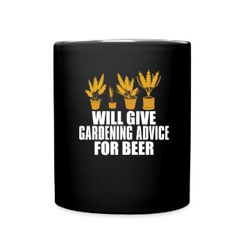 Hobby Gardener Garden Funny Garden Beer - Full Colour Mug - black - Front