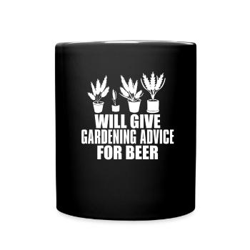 Hobby Gardener Garden Funny Garden Beer - Full Colour Mug - black - Front