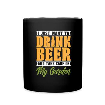 Hobby Gardener Garden Funny Garden Beer - Full Colour Mug - black - Front