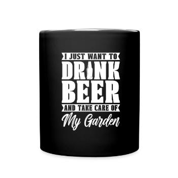 Hobby Gardener Garden Funny Garden Beer - Full Colour Mug - black - Front