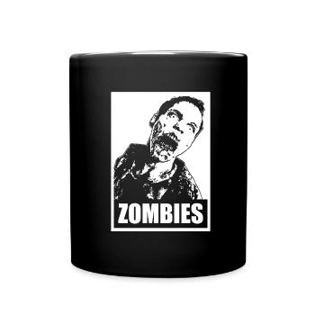 Affiche d’Halloween zombie - Mug uni - noir - Devant