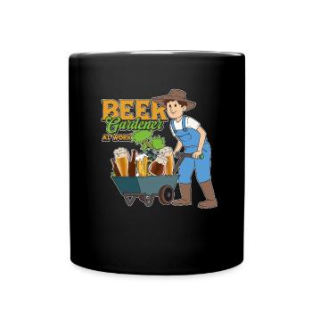 Hobby Gardener Garden Funny Garden Beer - Full Colour Mug - black - Front