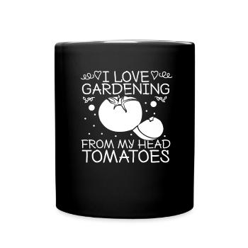 Amateur gardener garden tomatoes - Full Colour Mug - black - Front