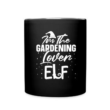 Hobbygärtner Garten Weihnachten Im Garten - Tasse einfarbig - Schwarz - Vorne