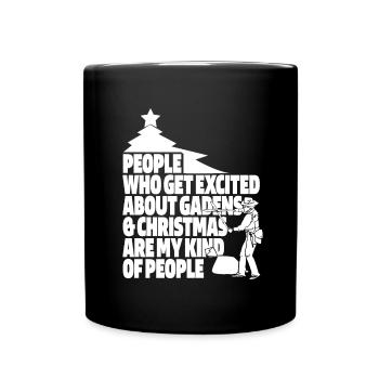 Hobbygärtner Garten Lustig Weihnachten Im Garten - Tasse einfarbig - Schwarz - Vorne
