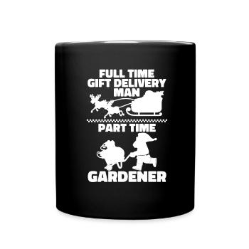 Hobbygärtner Garten Weihnachten Im Garten - Tasse einfarbig - Schwarz - Vorne