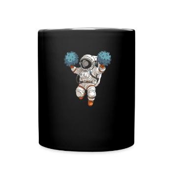 Cheerleader Cheerleading Astronaut - Tasse einfarbig - Schwarz - Vorne