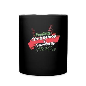 Hobbygärtner Garten Weihnachtlich - Tasse einfarbig - Schwarz - Vorne
