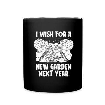 Hobbygärtner Garten Weihnachten Im Garten - Tasse einfarbig - Schwarz - Vorne