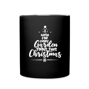 Hobbygärtner Garten Weihnachten Im Garten - Tasse einfarbig - Schwarz - Vorne