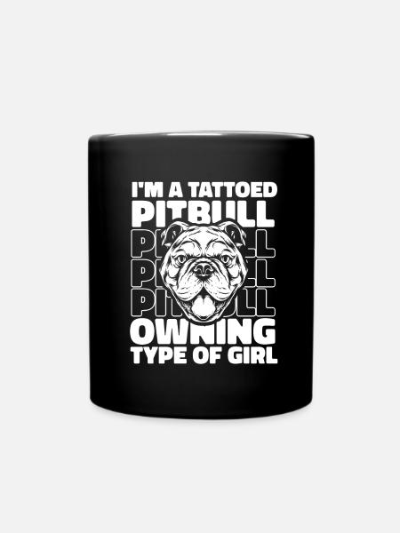 Pitbull Tattooed Pitbull Ban - Mug uni - noir