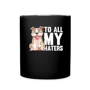 Pitbull Cute Pitbull Ban To All My Haters - Full Colour Mug - black - Front