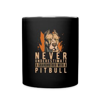 Pitbull Grand-mère Pitbull Interdiction - Mug uni - noir - Devant