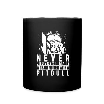 Pitbull Grand-mère Pitbull Interdiction - Mug uni - noir - Devant