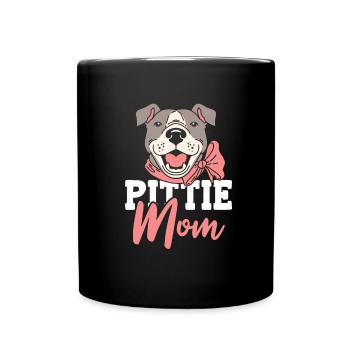 Pitbull Mutter Pitbull Verbot Pittie Mom - Tasse einfarbig - Schwarz - Vorne