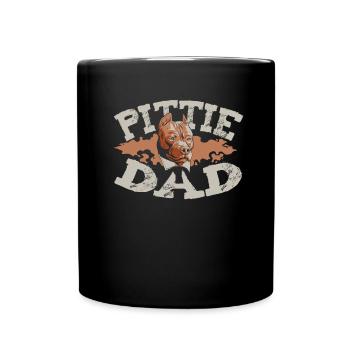 Pitbull Vater Pitbull Verbot Pittie Dad - Tasse einfarbig - Schwarz - Vorne