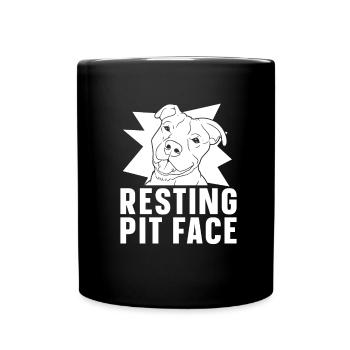 Pitbull Pitbull Verbot Resting Pit Face - Tasse einfarbig - Schwarz - Vorne
