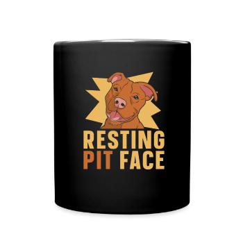 Pitbull Pitbull Verbot Resting Pit Face - Tasse einfarbig - Schwarz - Vorne