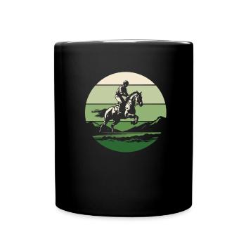Pferd Reitsport Ausdauerreiten - Tasse einfarbig - Schwarz - Vorne