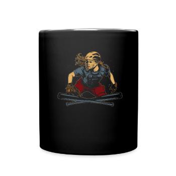 Softball - Tasse einfarbig - Schwarz - Vorne