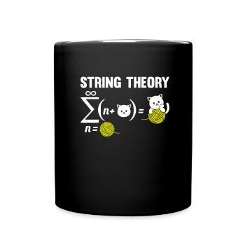 Physics Phyker Cat Quantum Physics String Theory - Full Colour Mug - black - Front