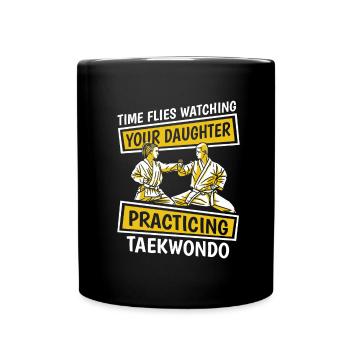 Taekwondo Taekwondo Vater - Tasse einfarbig - Schwarz - Vorne