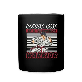 Taekwondo Taekwondo Vater - Tasse einfarbig - Schwarz - Vorne