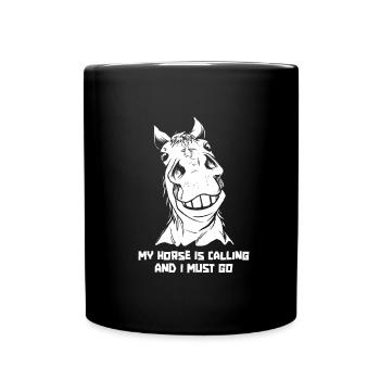 Pferd Reitsport Ausdauerreiten - Tasse einfarbig - Schwarz - Vorne