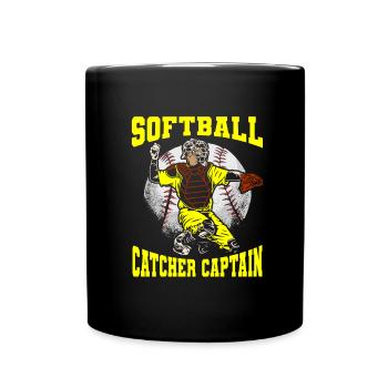 Softball - Tasse einfarbig - Schwarz - Vorne