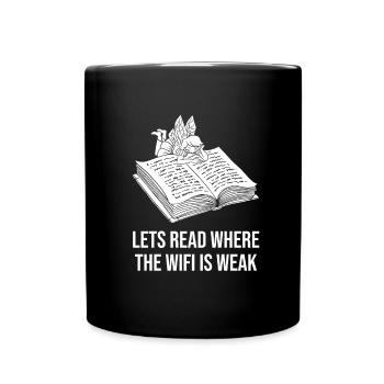 Buch Leseratte Bücherwurm Buchfee - Tasse einfarbig - Schwarz - Vorne