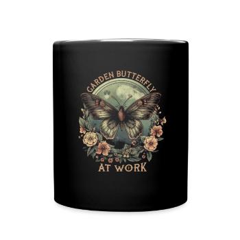 Hobby gardeners garden garden butterflies - Full Colour Mug - black - Front