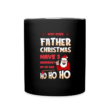 Hobbygärtner Garten Witzig Weihnachten Im Garten - Tasse einfarbig - Schwarz - Vorne