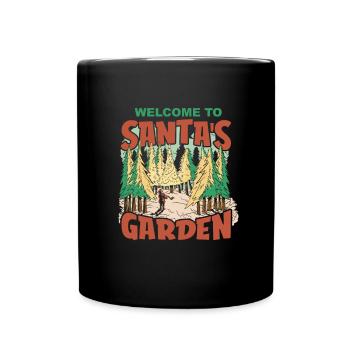 Hobbygärtner Garten Weihnachten Im Garten - Tasse einfarbig - Schwarz - Vorne