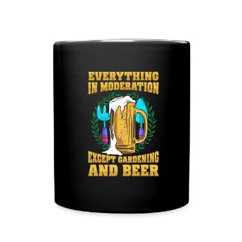 Hobby Gardener Garden Funny Garden Beer - Full Colour Mug - black - Front