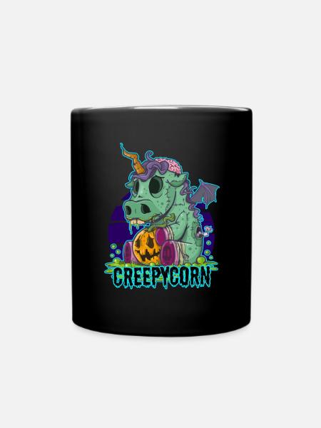 Zombie Einhorn Halloween Kürbis Gespenst Mumie - Tasse einfarbig - Schwarz