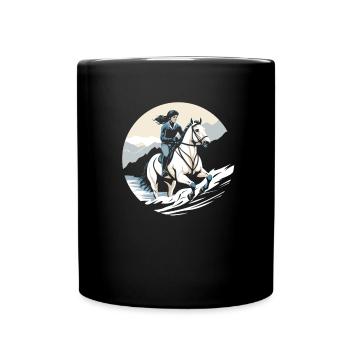 Horse Equestrian Endurance Riding - Full Colour Mug - black - Front