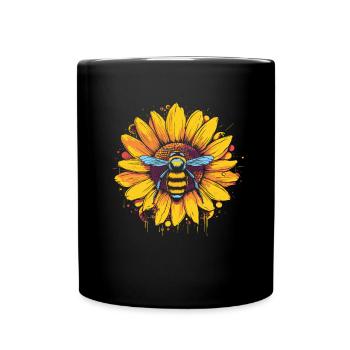 Hobby gardener garden sunflower garden bees - Full Colour Mug - black - Front