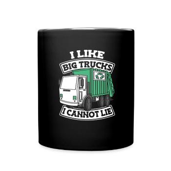 Lkw Fahrer Trucker Lastwagenfahrer Liebe - Tasse einfarbig - Schwarz - Vorne