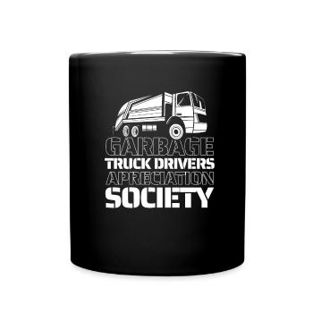 Camionneur Camionneur Camionneur Camionneur Camion à ordures - Mug uni - noir - Devant