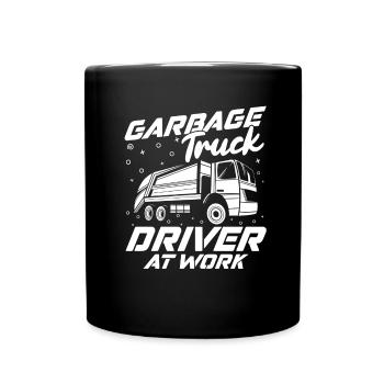 Camionneur Camionneur Camionneur Camionneur Camion à ordures - Mug uni - noir - Devant