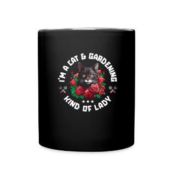 Hobbygärtner Garten Katzenartig Gartenkatze - Tasse einfarbig - Schwarz - Vorne