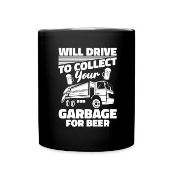 Camionneur Camionneur Camionneur Camionneur Camion à ordures - Mug uni - noir - Devant