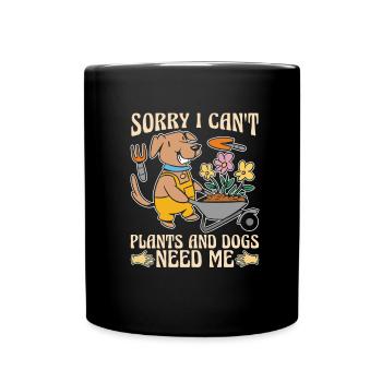 Hobby Gardener Garden Funny Garden Dog - Full Colour Mug - black - Front