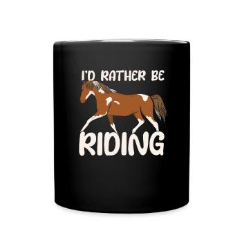 Pferd Reitsport Cool Ausdauerreiten - Tasse einfarbig - Schwarz - Vorne