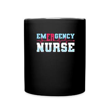 Nurse Emergency Nurse - Full Colour Mug - black - Front